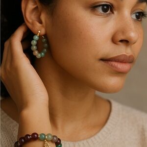 Misty Gem Jewelry 2-Piece Set; earrings and bracelet.